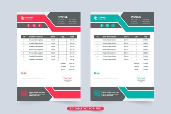 Company Receipt and Invoice Template