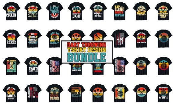 Dart Throwing T-Shirt Design Bundle: A Creative and Profitable Resource for Merchandise Businesses