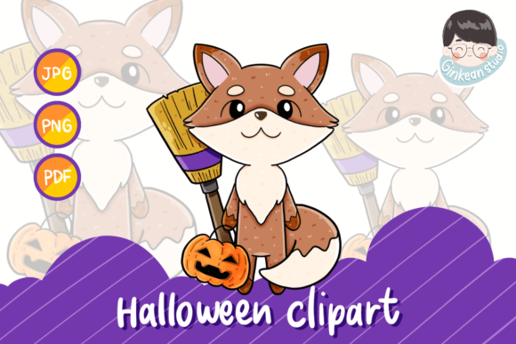 Fantasy Animal Clipart, Fox Halloween: A Versatile Design Resource for Creative Projects
