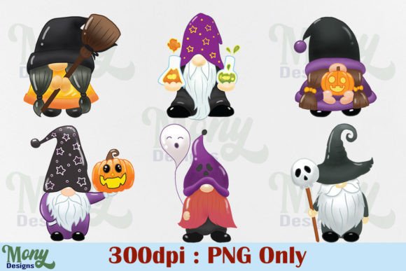 Halloween Gnomes PNG Illustration