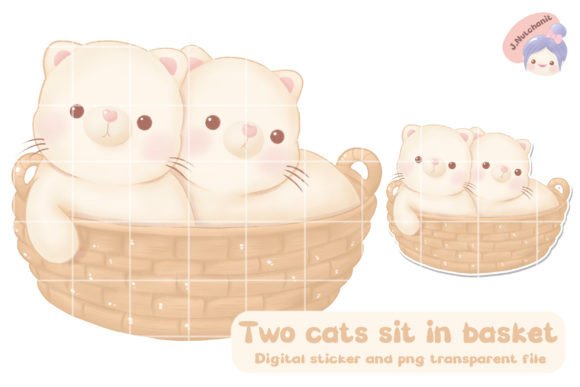 Two Cat Sit in Basket